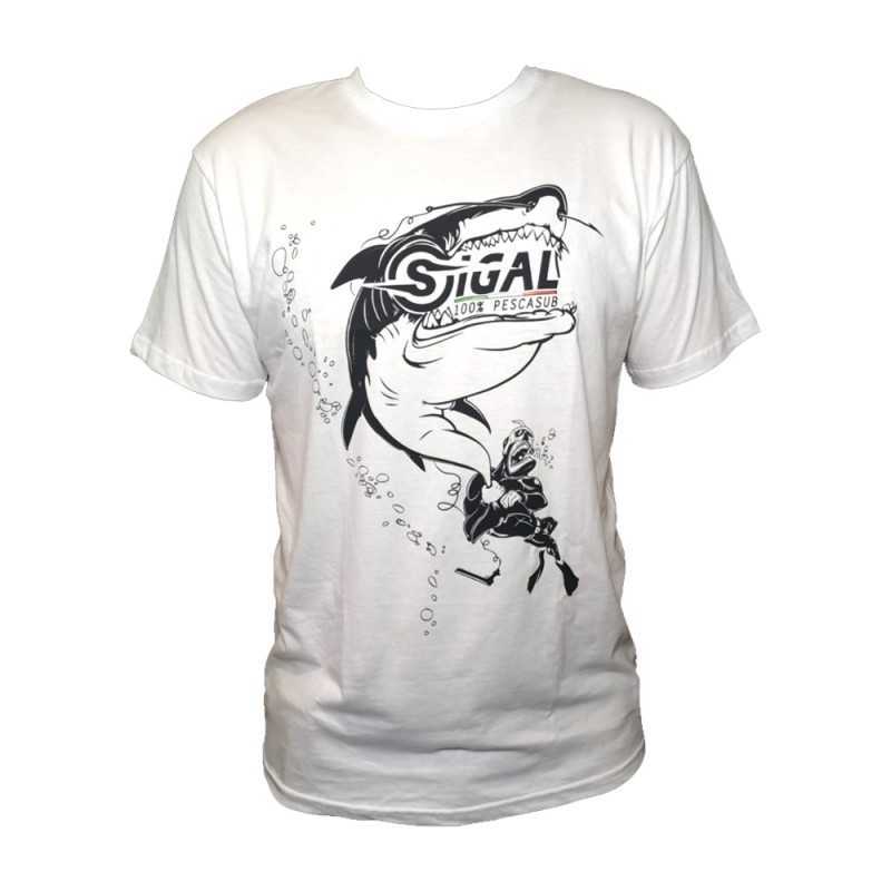 Maglia Sigalsub T-Shirt Shark White |CentroPescaBrando