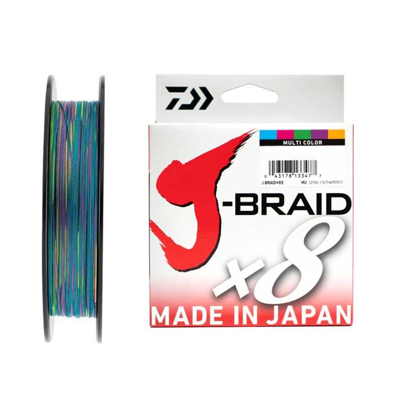 Filo Daiwa J Braid x8 300mt Multicolor 0.16mm |CentroPescaBrando