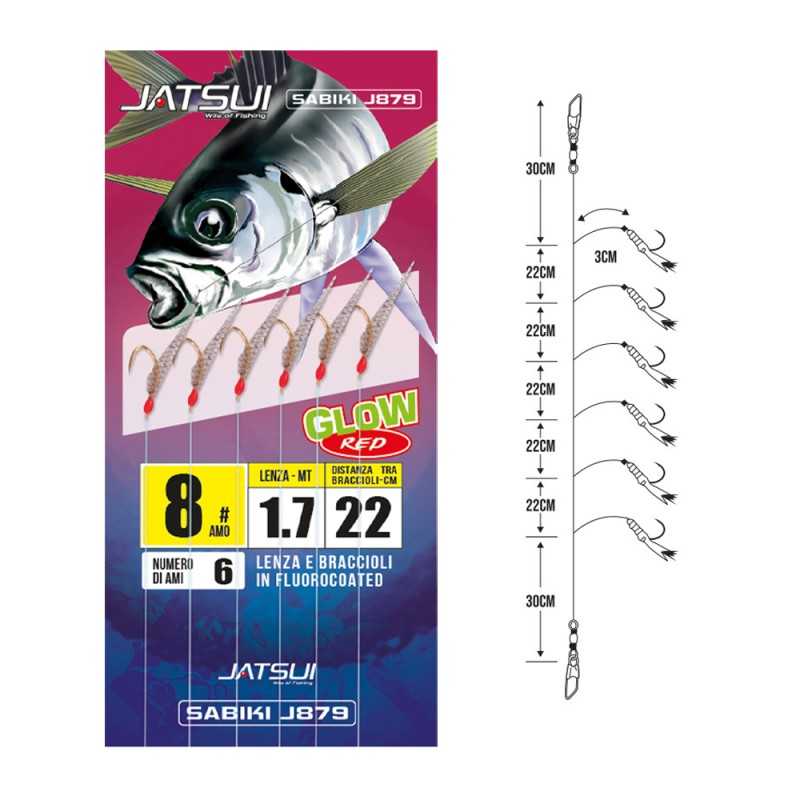 Jatsui Sabiki J879 Glow Red 6 Ami |CentroPescaBrando