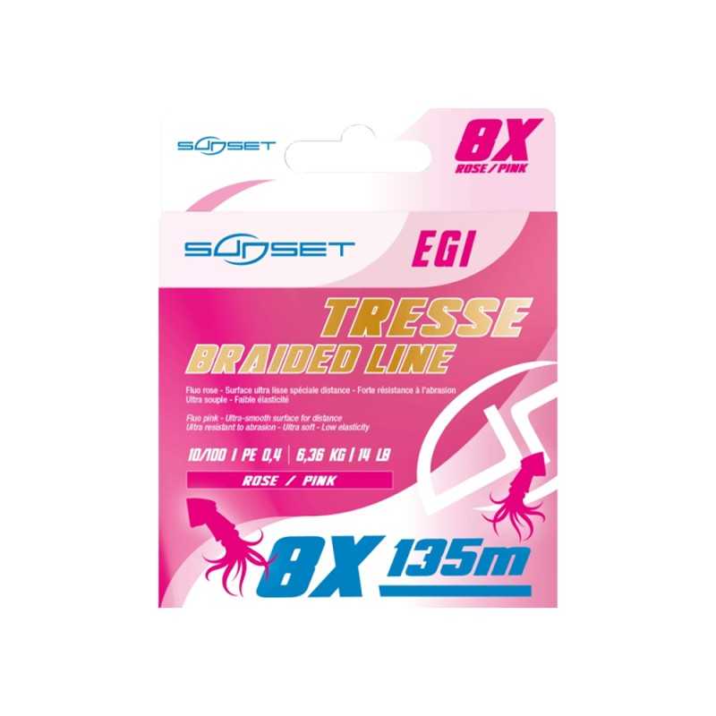 Sunset Tresse 8x RS Eging 135mt Rosa Trecciato Filo |CentroPescaBrando